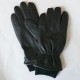 Pánské zimní kožené rukavice s nápletem - černé